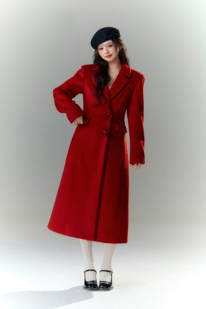 Long-Pile Wool Cape Coat
