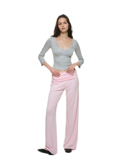 Crossfront Ribbed V-Neck Top