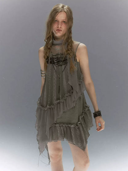 Lace Armor Mesh Dress