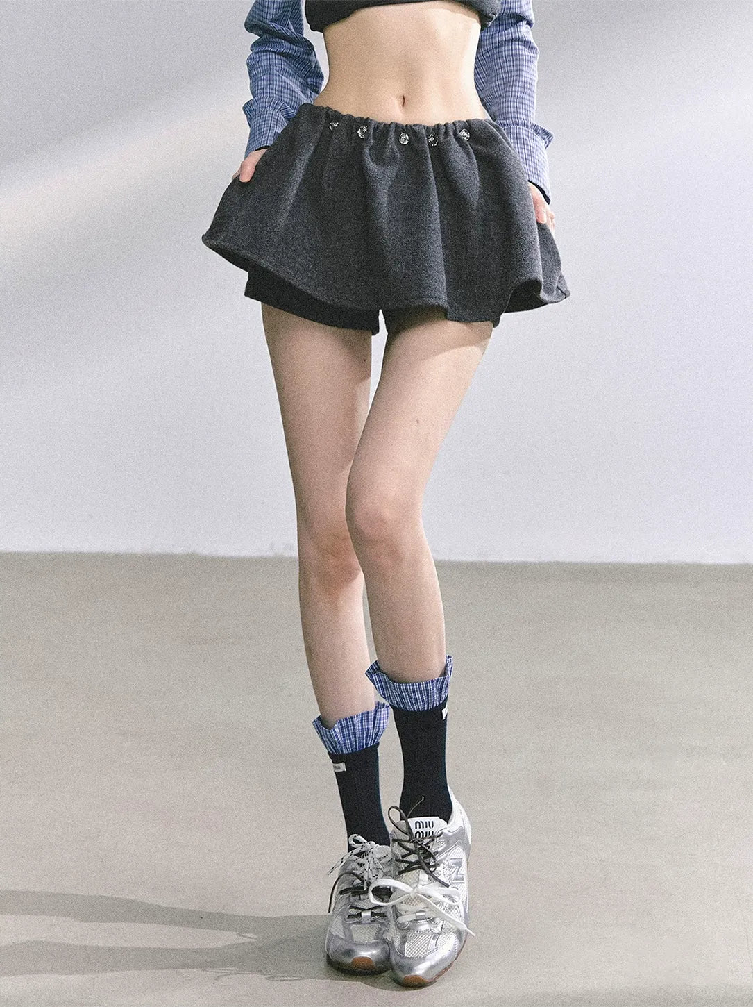 Wool Balloon A-Line Skirt