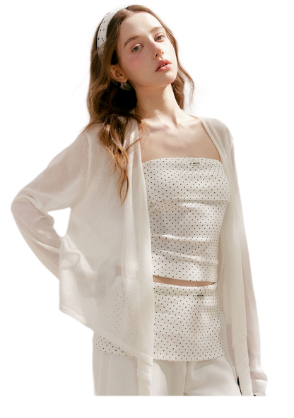 Airy Layered Short Knit Cardigan