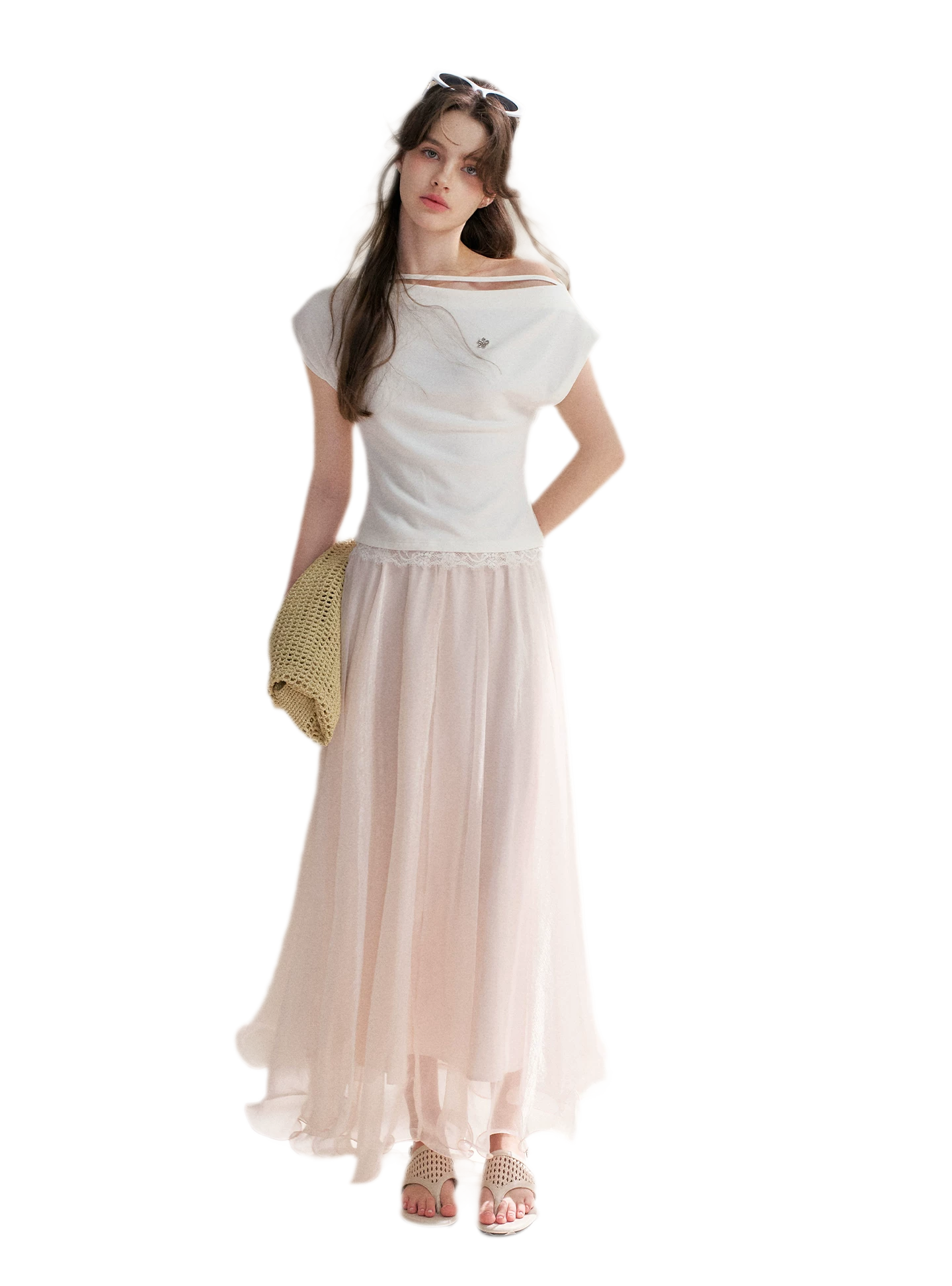 Sakura and Spring Stream A-Line Skirt