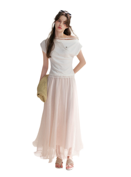 Sakura and Spring Stream A-Line Skirt