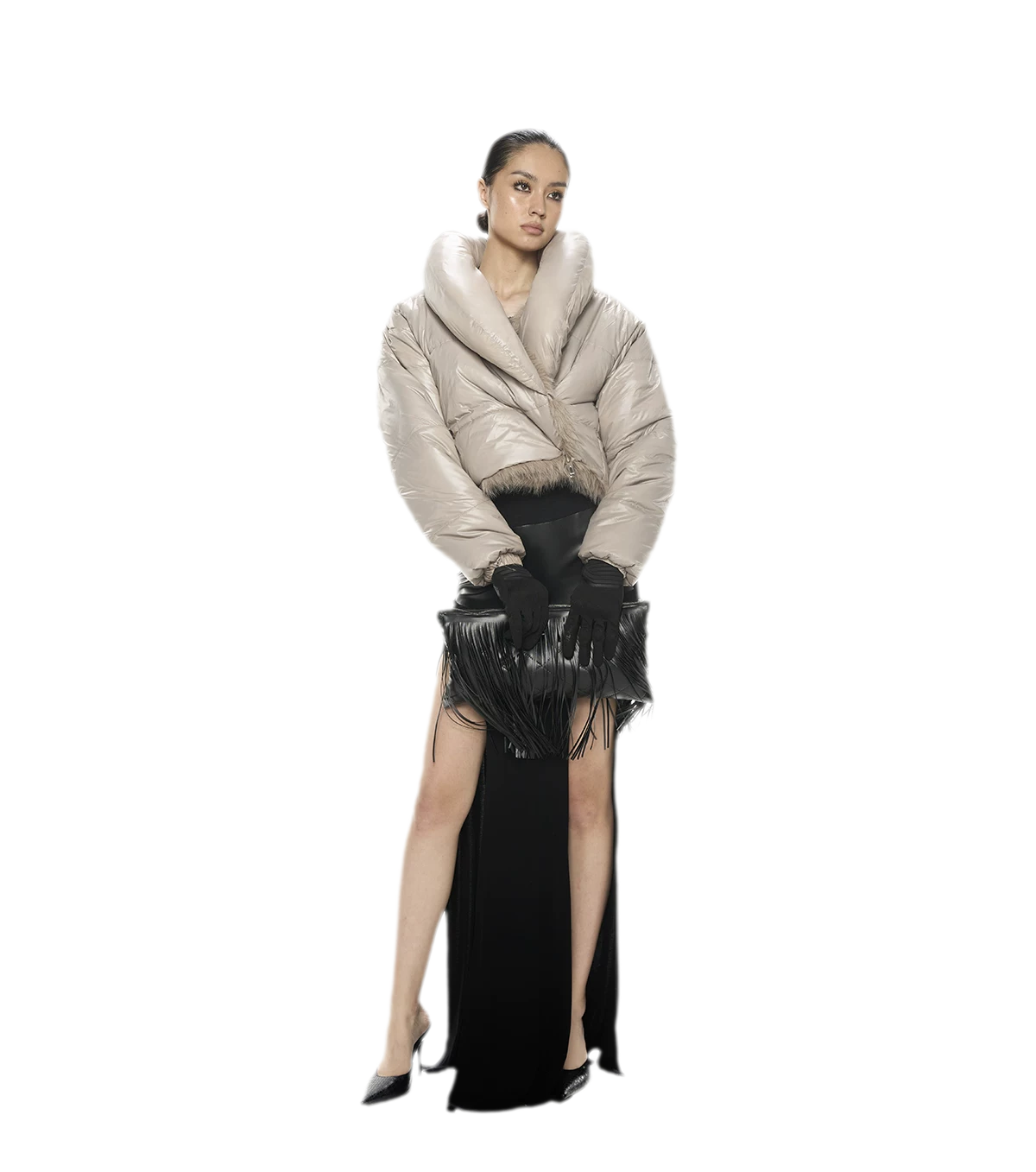 Detachable Hood Cutout Dress