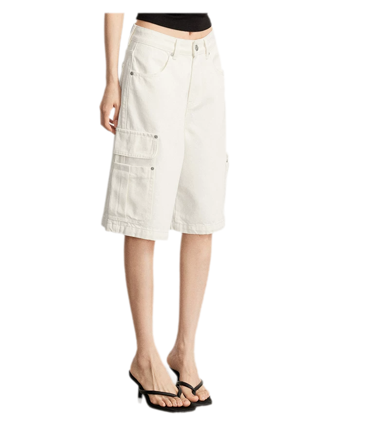 Wide-Leg Cargo Shorts