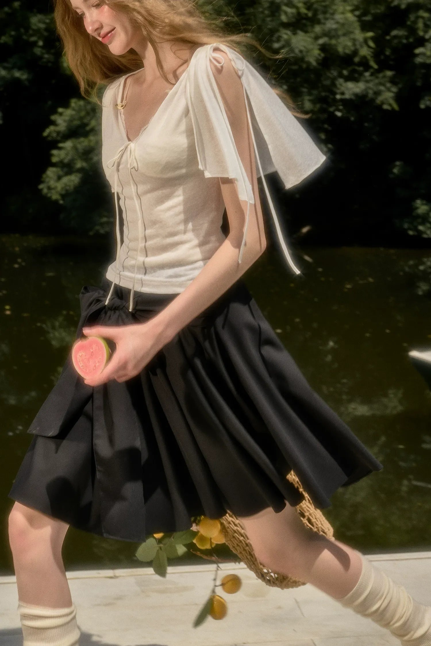 Lyocell Feather Cape Tee