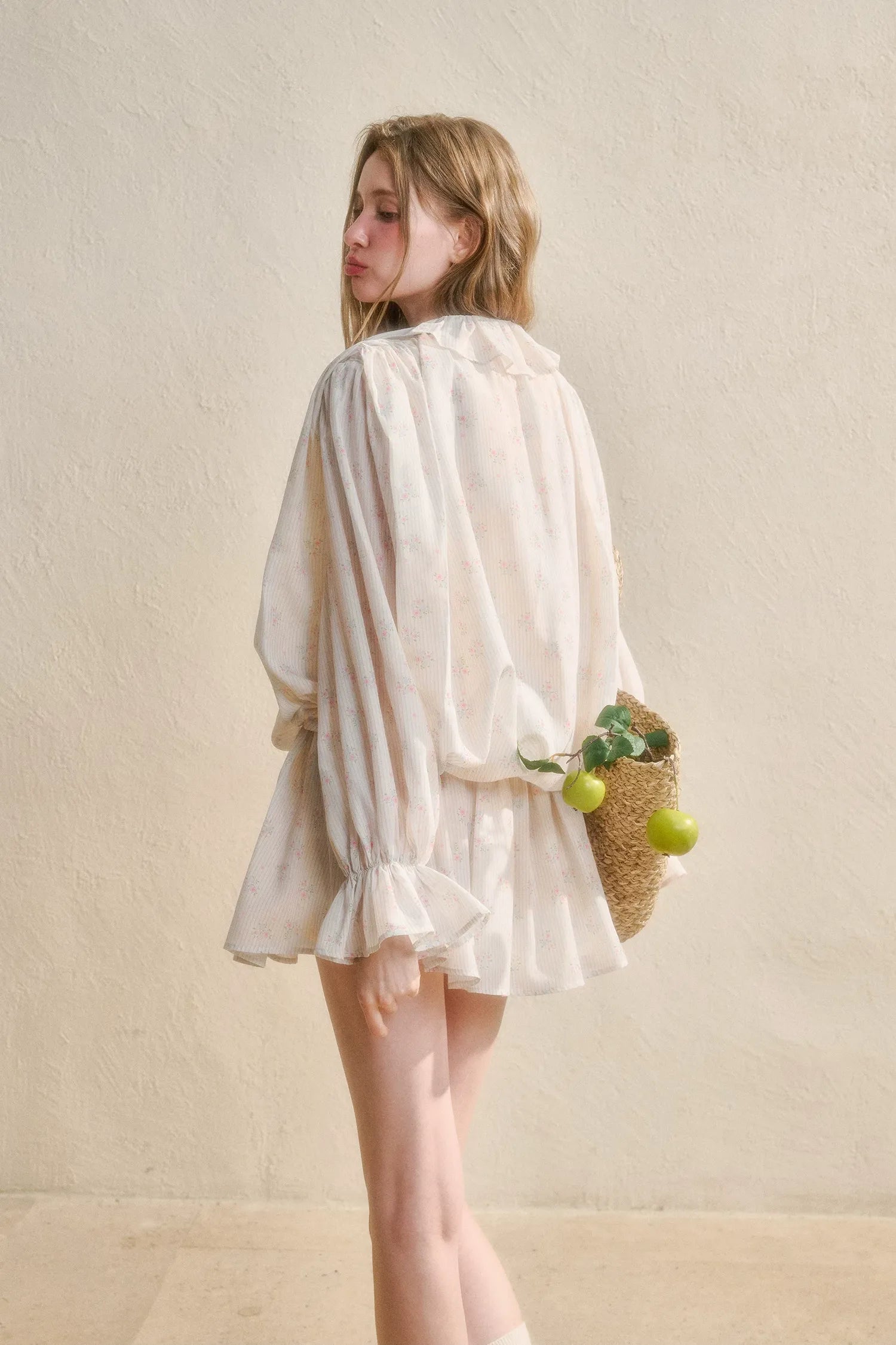 Floral Ruffle Shirt Dress