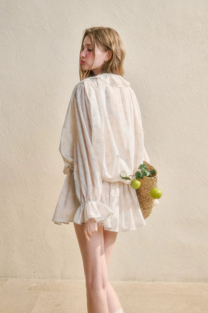 Floral Ruffle Shirt Dress