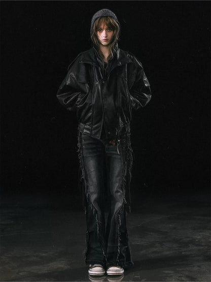 Detachable Fur Collar Flight Jacket