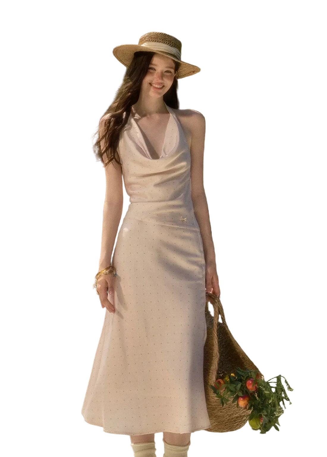 Satin Polka Dot Dress