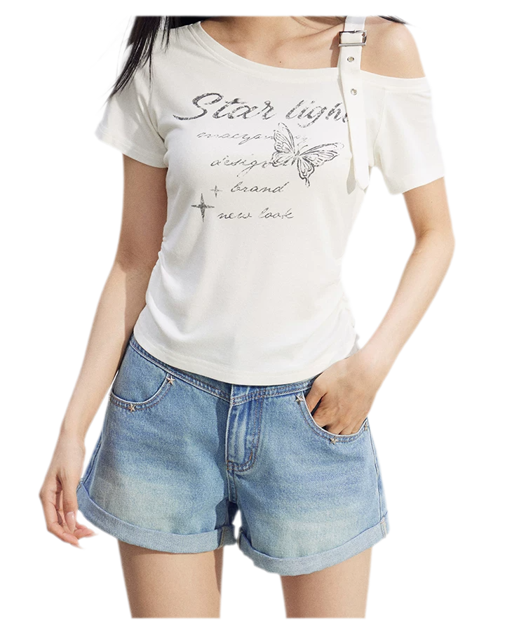 One-Shoulder Butterfly Tee