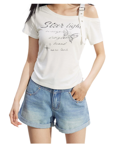 One-Shoulder Butterfly Tee