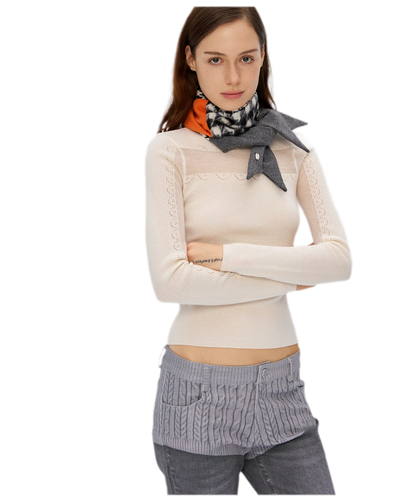 Wool Rib Knit Top