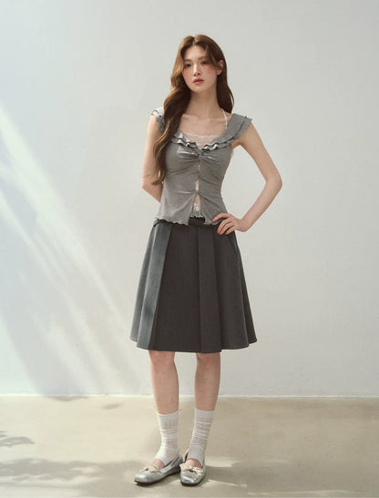 Ruffle Knot Fitted Top