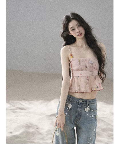 Embellished Wide Leg Jeans