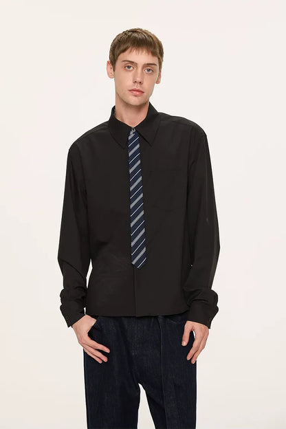 Plaid Tie-Front Long-Sleeve Shirt