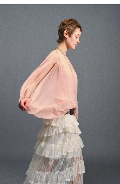 Cape Chiffon Blouse