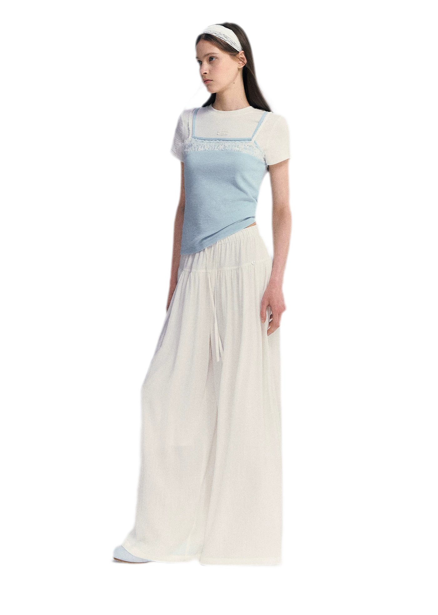 Lace Trim Layered Tee