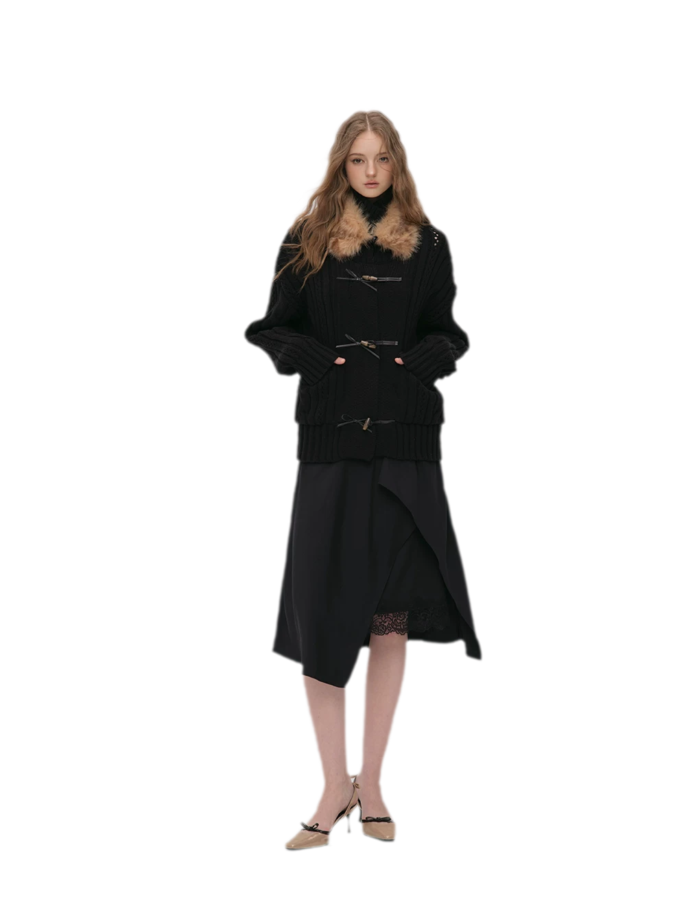 Silky Draped A-Line Skirt