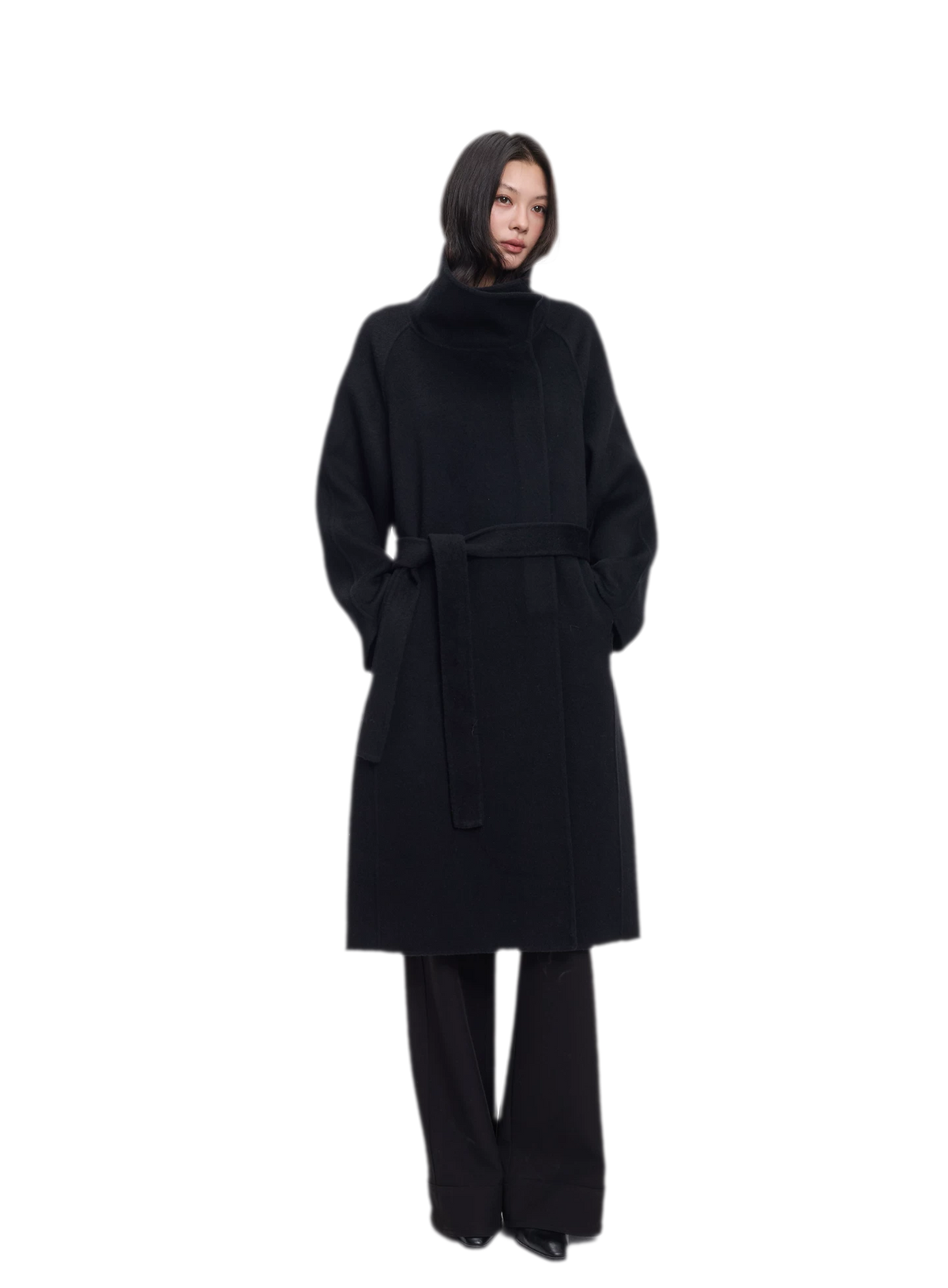 Double-Faced Wool Belted Coat
