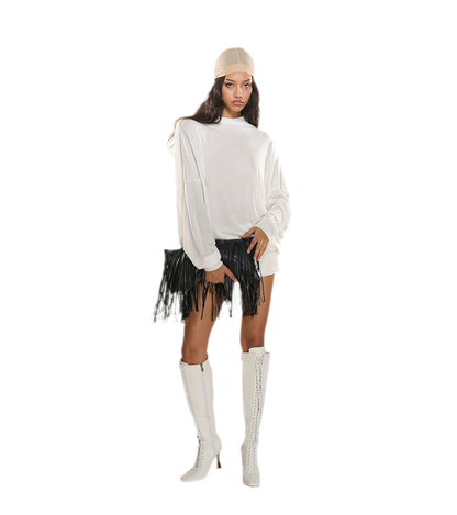 Rhinestone Open-Back Batwing Dress