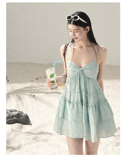 "Mossy Stone Steps" Summer Beach Camisole Dress