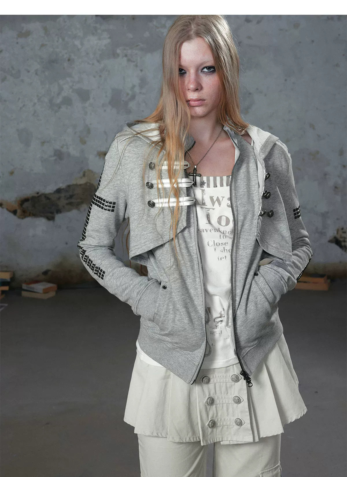 Metal Toggle Hooded Sweatshirt