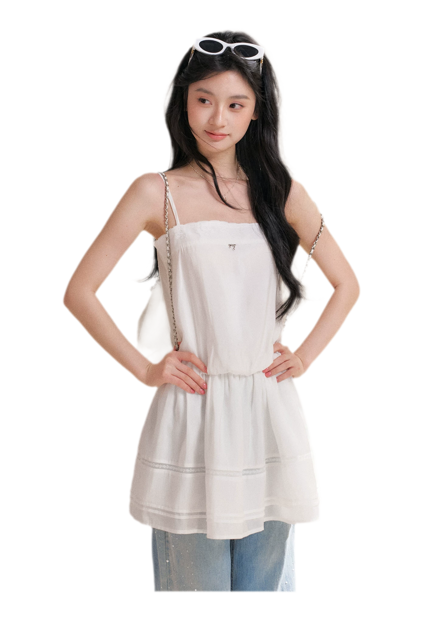 Soft Tencel Lace Dress &amp; Cardigan Set