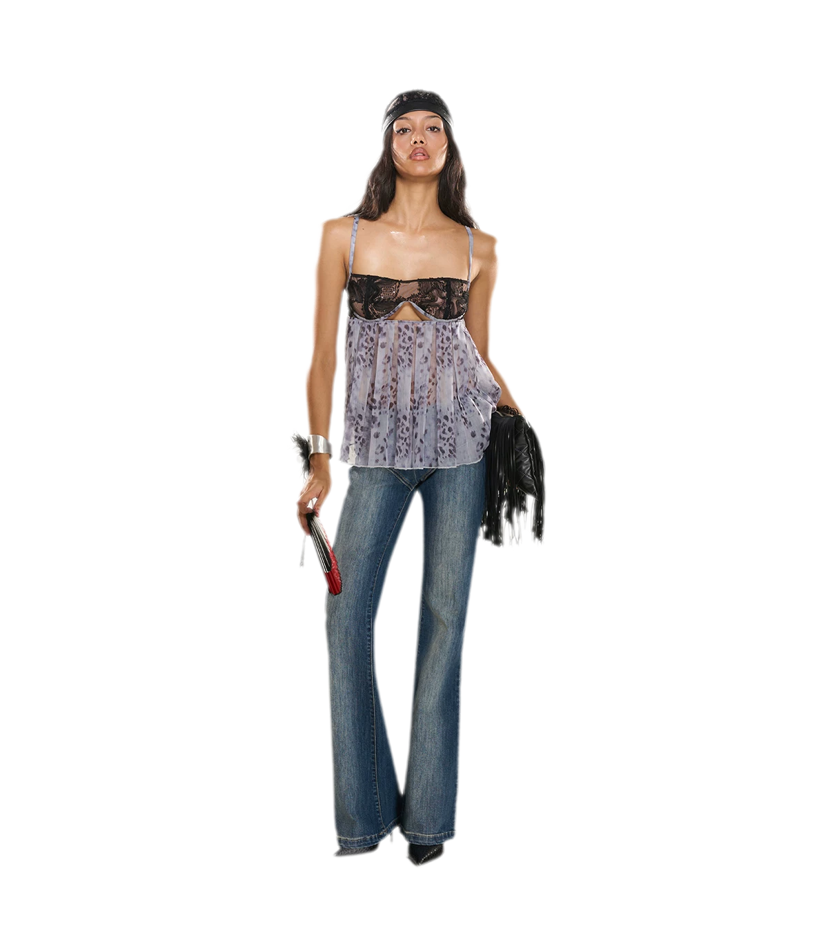 Washed Denim Multi-Belt Jeans