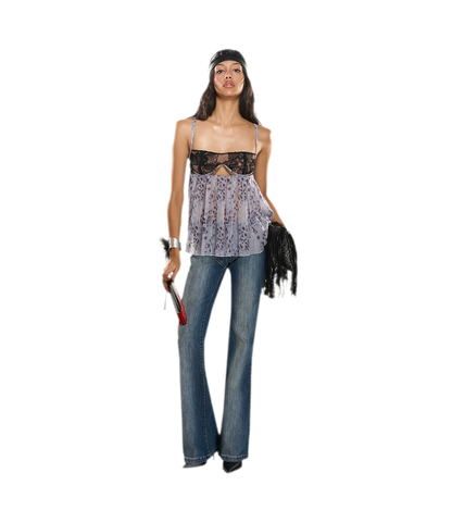 Washed Denim Multi-Belt Jeans