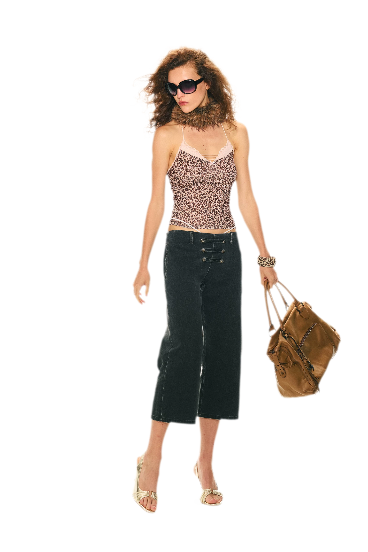 Retro Leopard Print Lace Camisole