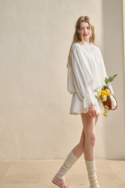 Embroidered Jacquard Shirt Dress