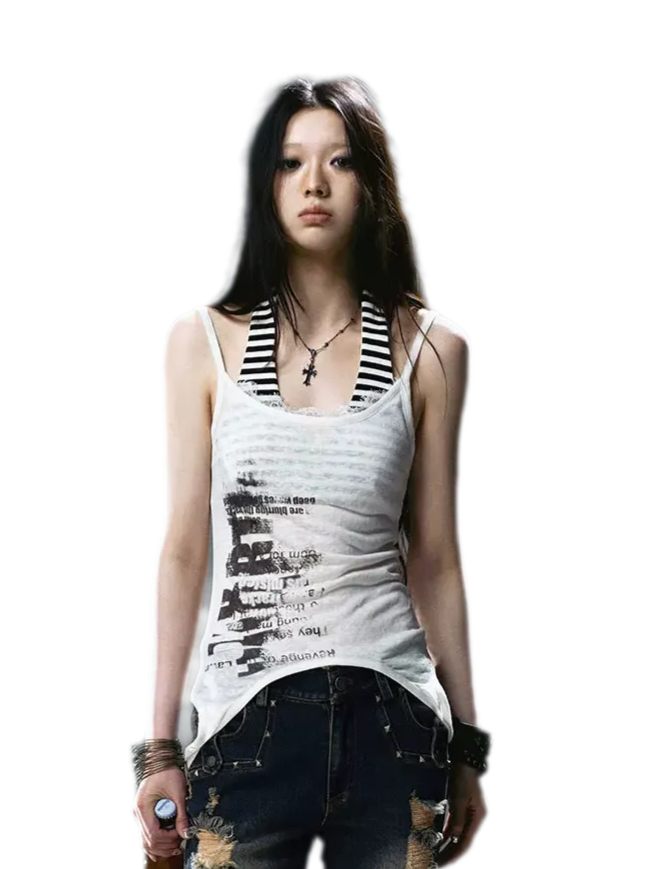Dual Wear Print Halter Cami