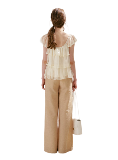 Tiered Ruffle Chiffon Blouse