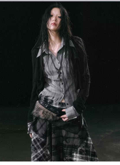 Faux Layered Patchwork Shirt