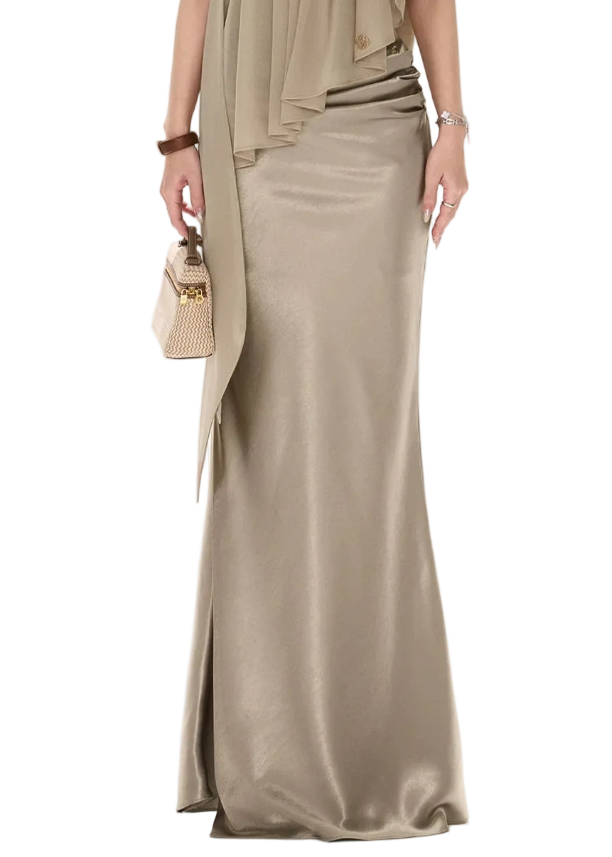 Amber Radiance Acetate Satin Mermaid Skirt