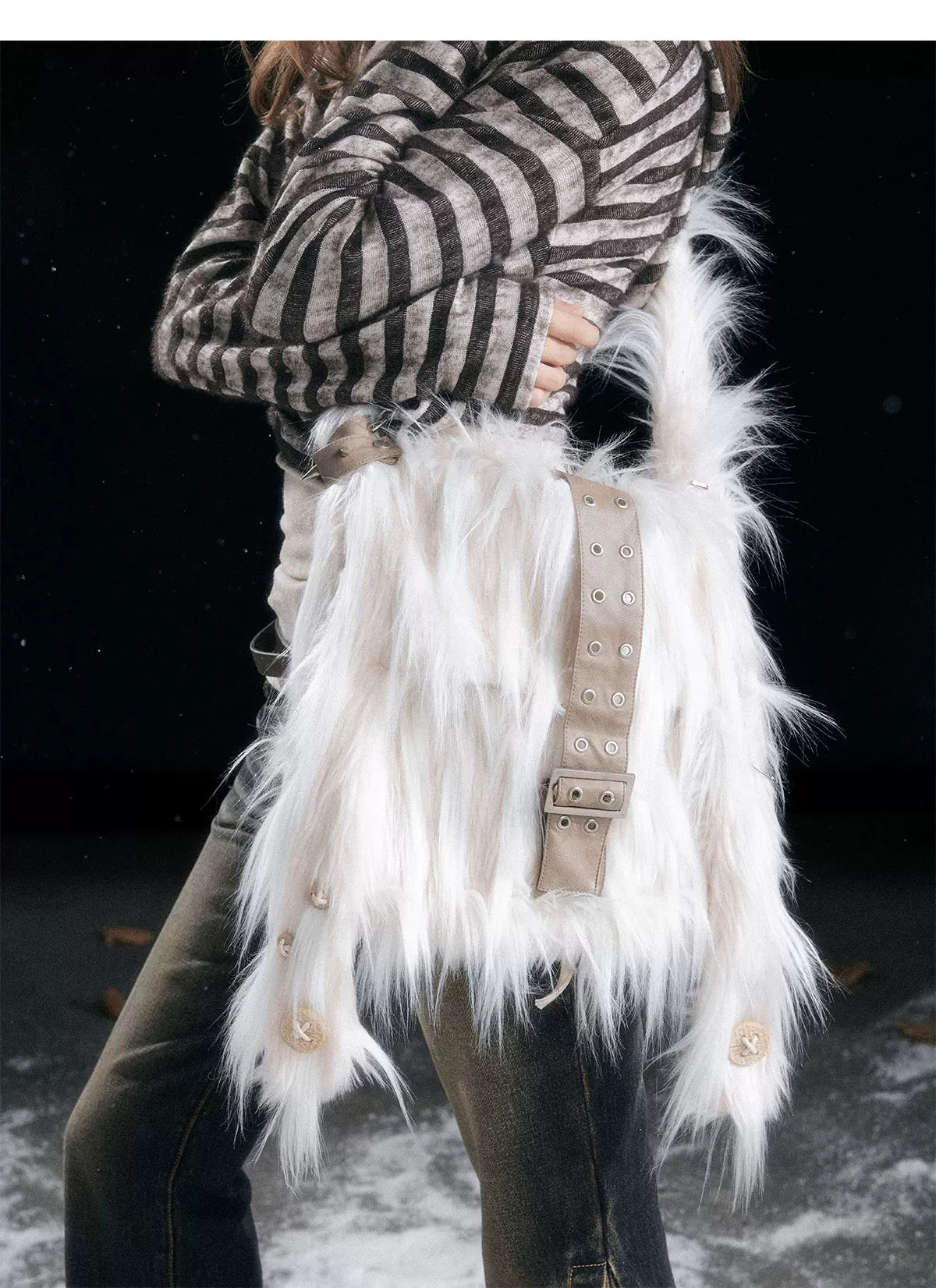Furry Bunny Ear Crossbody Bag