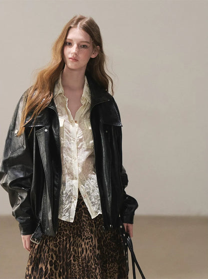 Burnout Jacquard Tailored Chiffon Shirt
