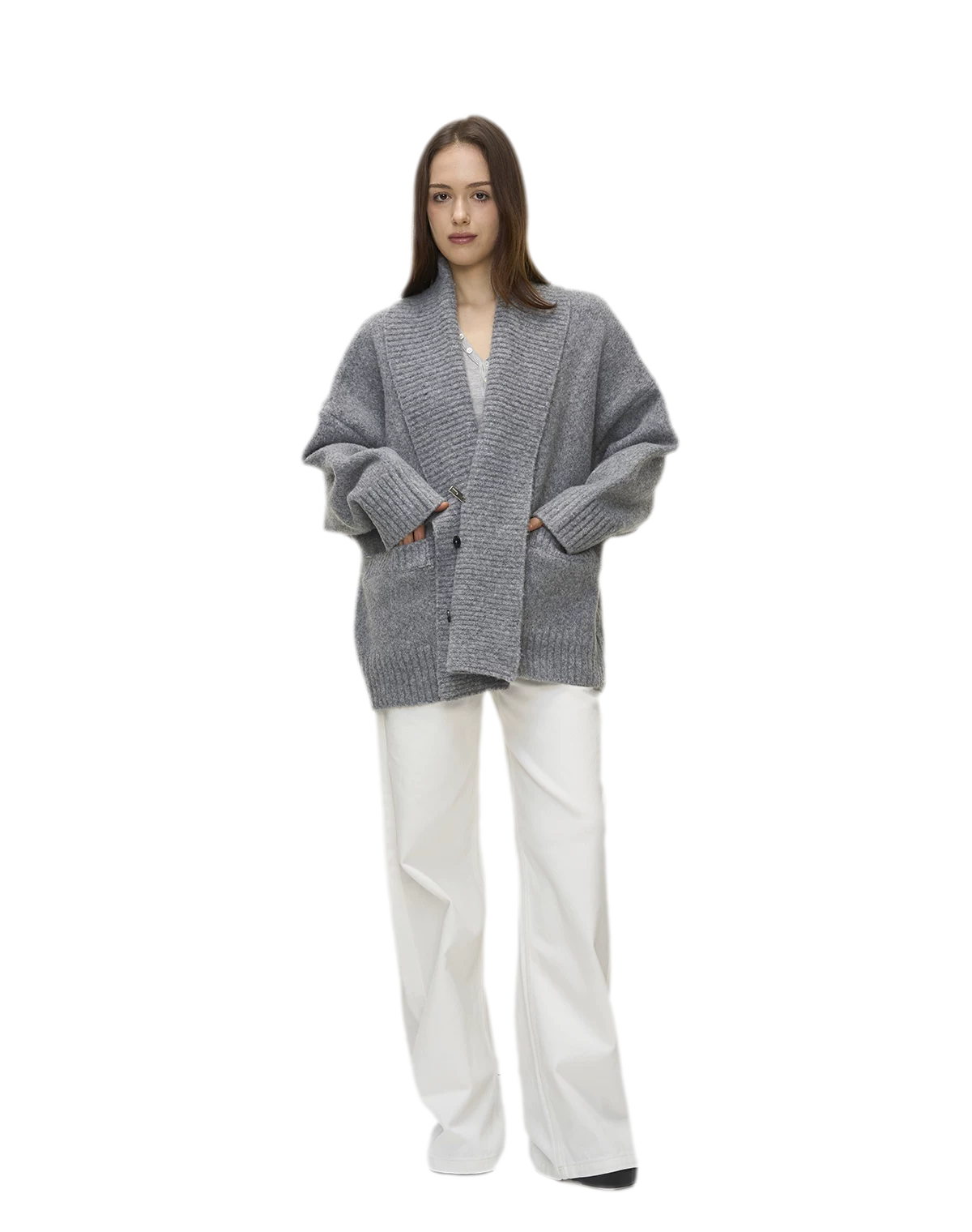 Dense Knit Shawl Cardigan