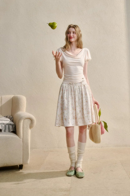 Airy V-Neck Ribbed T-Shirt