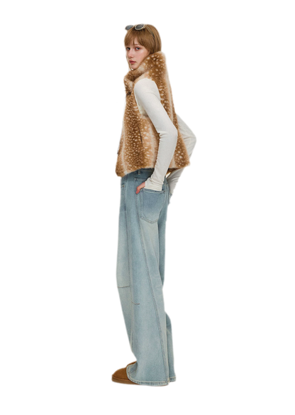 Plush Faux Fur Cropped Vest