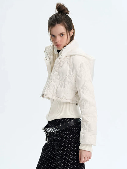 Quilted Cropped Hooded Down Jacket