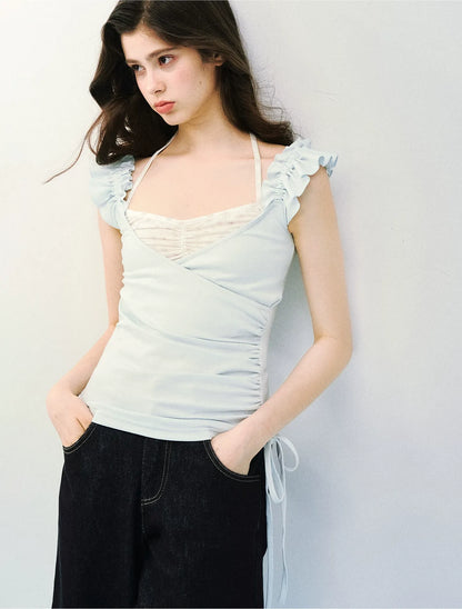 Two-in-One Ruffle Sleeve T-Shirt