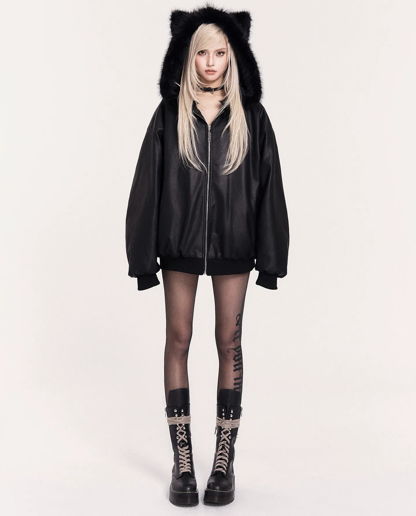 Gothic Letter Black Tights
