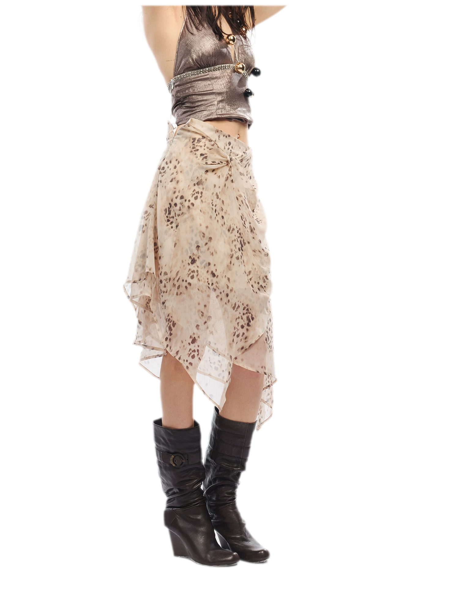 Leopard Mesh Skirt