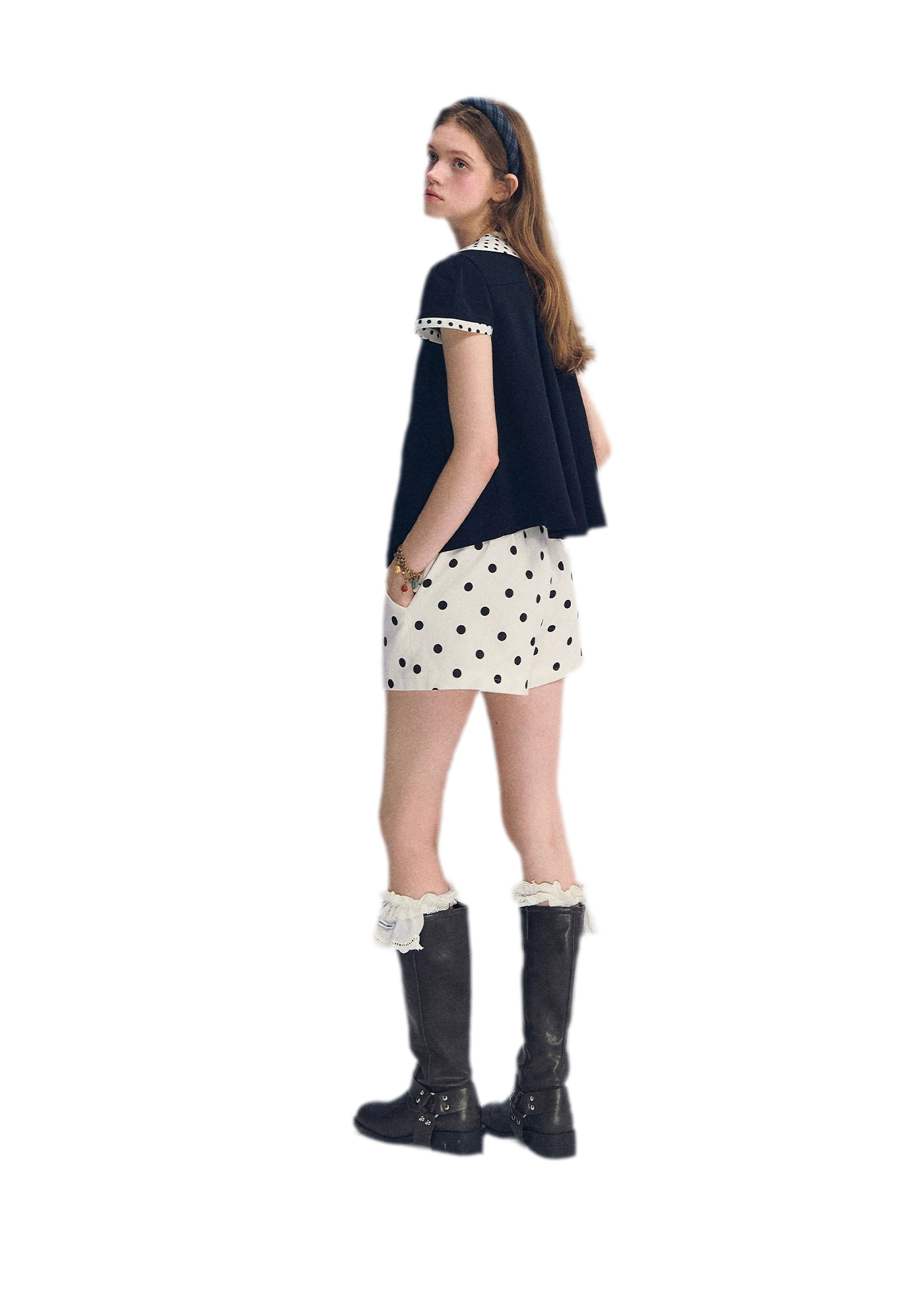 Polka Dot Doll Collar Top