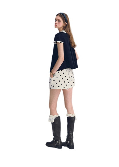 Polka Dot Doll Collar Top