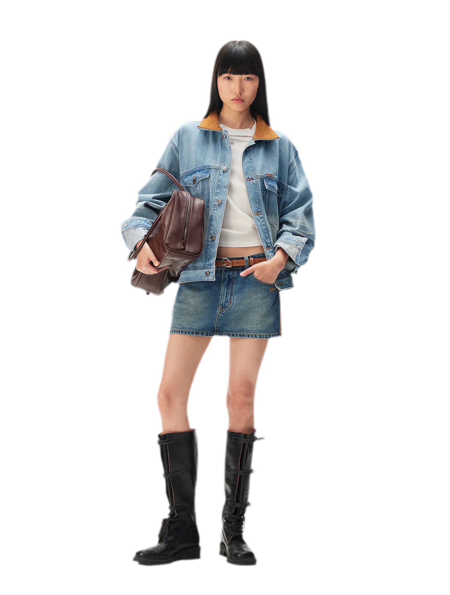 Enzyme Washed Suede-Panel Jacket