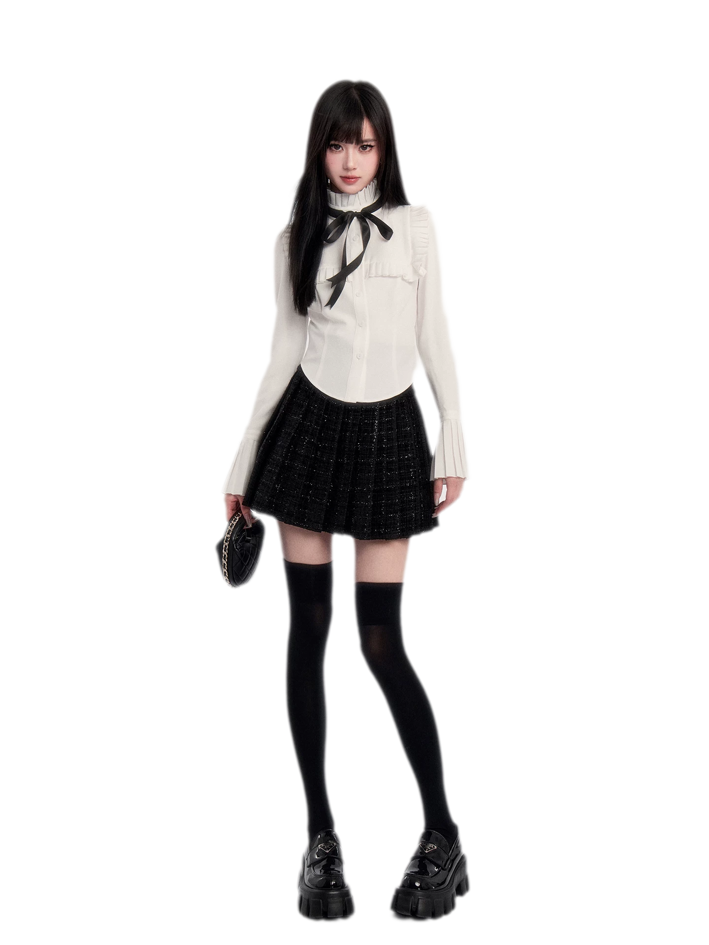 Stretch Velvet Thigh-High Socks