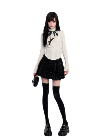 Stretch Velvet Thigh-High Socks